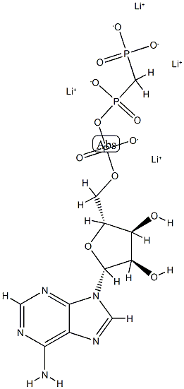 アデノシン5'-[β,γ-メチレン]三りん酸テトラ(リチウム) 化学構造式