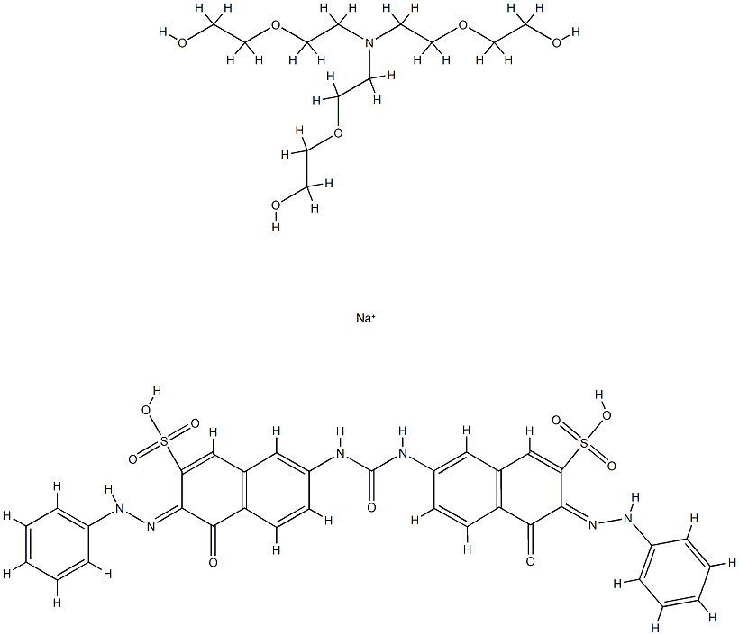 7,7'-(carbonyldiimino)bis[4-hydroxy-3-(phenylazo)naphthalene-2-sulphonic] acid, sodium salt, compound with 2,2',2''-[nitrilotris(ethyleneoxy)]triethanol,93840-47-2,结构式