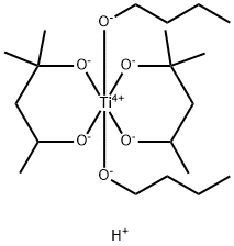 dihydrogen dibutoxybis[2-methylpentane-2,4-diolato(2-)-O,O']titanate(2-) Structure