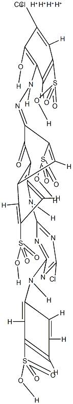 tetrahydrogen [3-[(3-chloro-2-hydroxy-5-sulphophenyl)azo]-5-[[4-chloro-6-(3-sulphoanilino)-1,3,5-triazin-2-yl]amino]-4-hydroxynaphthalene-2,7-disulphonato(6-)]cuprate(4-),93858-39-0,结构式