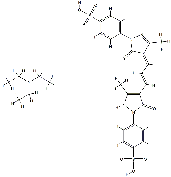 4-[[4,5-ジヒドロ-4-[3-[5-ヒドロキシ-3-メチル-1-(4-スルホフェニル)-1H-ピラゾール-4-イル]-2-プロペニリデン]-3-メチル-5-オキソ-1H-ピラゾール]-1-イル]ベンゼンスルホン酸/N,N-ジエチルエタンアミン,(1:x) 化学構造式