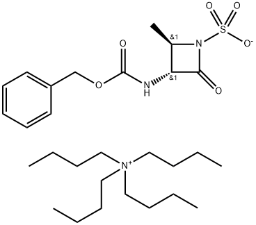 tetrabutylammonio, salt with trans-3-[[benzyloxycarbonyl]amino]-2-methyl-4-oxoazetidine-1-sulphonic acid (1:1),93891-84-0,结构式