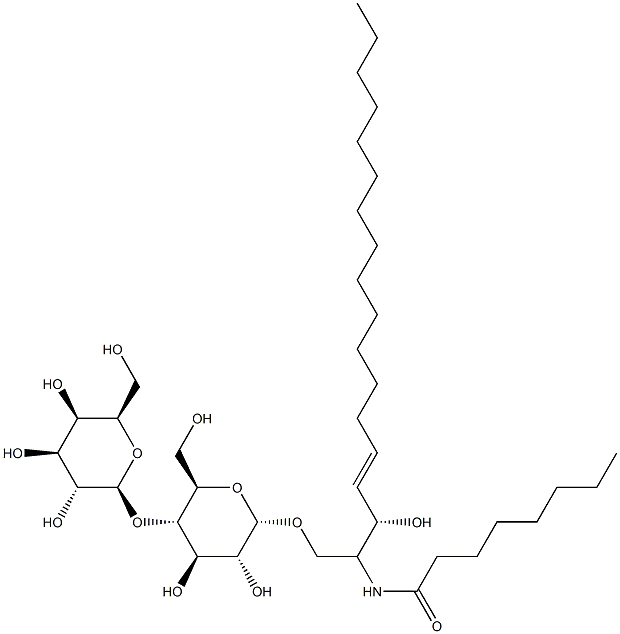 N-[(1S,2S,3E)-1-[[(4-O-BETA-D-吡喃半乳糖基-BETA-D-吡喃葡萄糖基)氧基]甲基]-2-羟基-3-十七碳烯-1-基]辛酰胺,939036-94-9,结构式