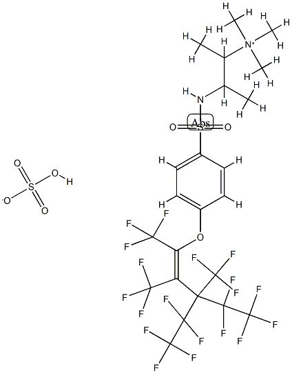 methyl trimethyl-2(or 3)-[[[4-[[4,4,5,5,5-pentafluoro-3-(pentafluoroethyl)-1,2,3-tris(trifluoromethyl)-1-pentenyl]oxy]phenyl]sulphonyl]amino]propylammonium sulphate 化学構造式