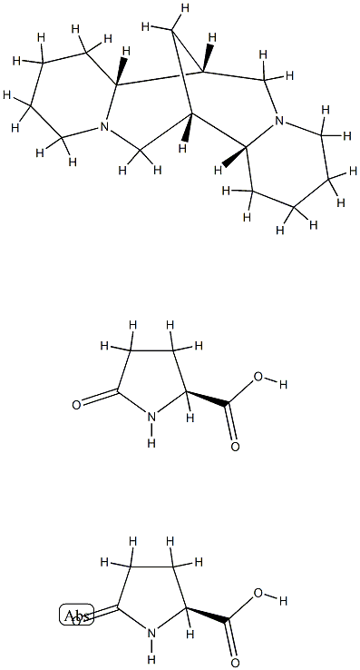 5-oxo-L-proline, compound with [7S-(7alpha,7aalpha,14alpha,14abeta)]-dodecahydro-7,14-methano-2H,6H-dipyrido[1,2-a:1',2'-e][1,5]diazocine (2:1),93963-59-8,结构式