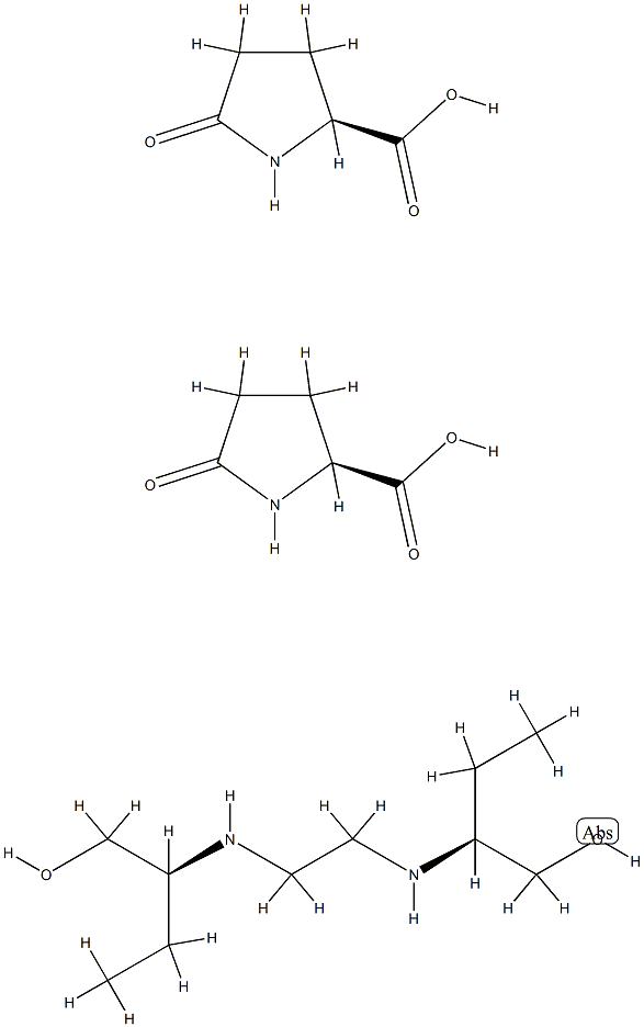 5-oxo-L-proline, compound with [S-(R*,R*)]-2,2'-(ethylenediimino)dibutan-1-ol (2:1) Structure