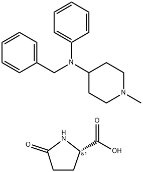 5-oxo-L-proline, compound with N-benzyl-1-methyl-N-phenylpiperidin-4-amine (2:1) Structure