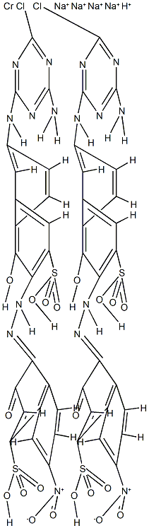 tetrasodium hydrogen bis[4-[[6-[(4-amino-6-chloro-1,3,5-triazin-2-yl)amino]-1-hydroxy-3-sulpho-2-naphthyl]azo]-3-hydroxy-7-nitronaphthalene-1-sulphonato(4-)]chromate(5-) Structure