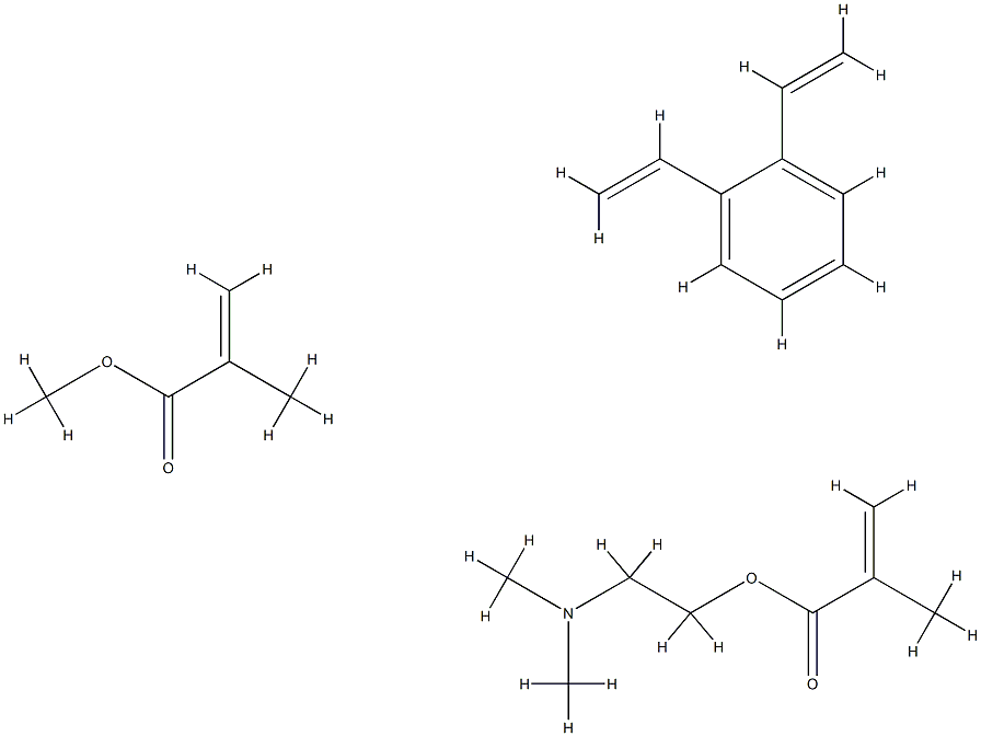 2-Propenoic acid, 2-methyl-, 2-(dimethylamino)ethyl ester, polymer with diethenylbenzene and methyl 2-methyl-2-propenoate,94062-86-9,结构式