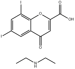 6,8-diiodo-4-oxo-4H-1-benzopyran-2-carboxylic acid, compound with diethylamine (1:1) 结构式