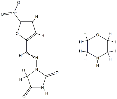 1-[[(5-nitro-2-furyl)methylene]amino]imidazolidine-2,4-dione, compound with morpholine (1:1) Struktur