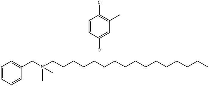 benzyl(hexadecyl)dimethylammonium, salt with 4-chloro-m-cresol (1:1) 结构式