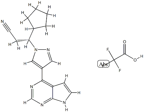 (betaR)-beta-Cyclopentyl-4-(7H-pyrrolo[2,3-d]pyrimidin-4-yl)-1H-pyrazole-1-propanenitrile 2,2,2-trifluoroacetate|(BETAR)-BETA-环戊基-4-(7H-吡咯并[2,3-D]嘧啶-4-基)-1H-吡唑-1-丙腈 2,2,2-三氟乙酸盐