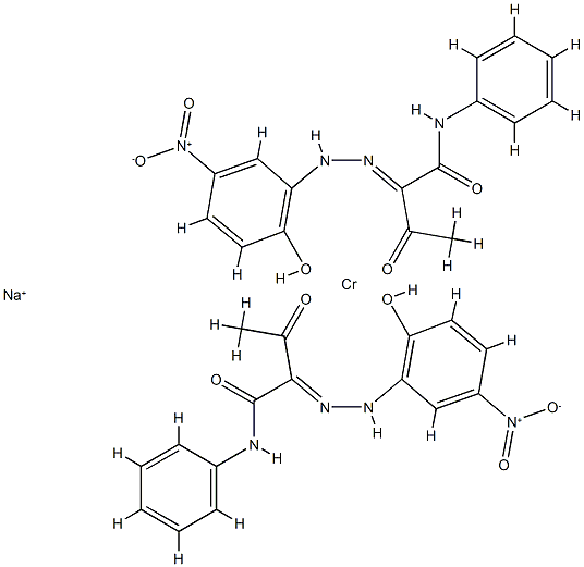 sodium bis[2-[(2-hydroxy-5-nitrophenyl)azo]-3-oxo-N-phenylbutyramidate(2-)]chromate(1-) Structure