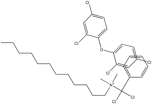 (dichlorobenzyl)dodecyldimethylammonium, salt with 5-chloro-2-(2,4-dichlorophenoxy)phenol (1:1) Structure