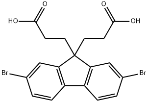 3,3-(2,7-二溴-9H-芴-9,9-叉基)二丙酸 结构式