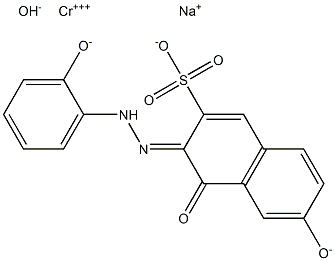 sodium [4,6-dihydroxy-3-[(2-hydroxyphenyl)azo]naphthalene-2-sulphonato(3-)]hydroxychromate(1-) Structure