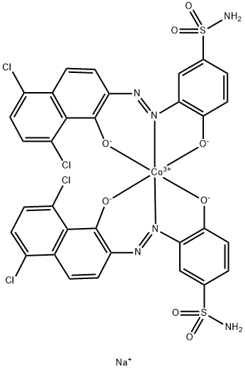 sodium bis[3-[(5,8-dichloro-1-hydroxy-2-naphthyl)azo]-4-hydroxybenzenesulphonamidato(2-)]cobaltate(1-) 结构式