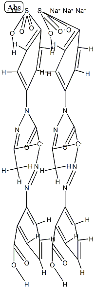 trisodium bis[2-[[4,5-dihydro-3-methyl-5-oxo-1-(4-sulphophenyl)-1H-pyrazol-4-yl]azo]benzoato(3-)]chromate(3-) Structure