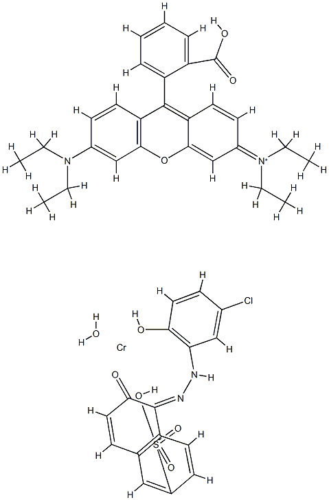 9-(2-羧基苯基)-3,6-二(二乙氨基)占吨翁[5-[(5-氯-2-羟苯基)偶氮]-6-羟基-2-萘磺酸根合]羟基铬酸盐, 94277-70-0, 结构式