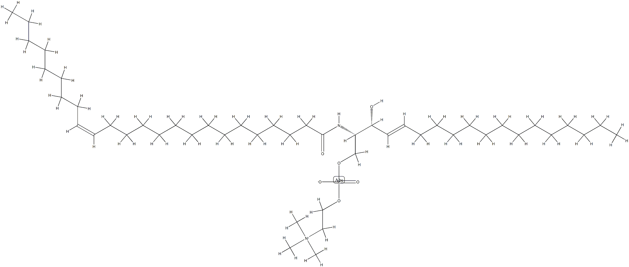 N-nervonoyl-D-erythro-sphingosylphosphorylcholine Structure
