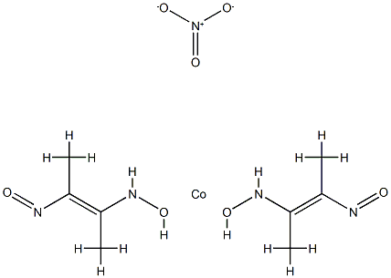 bis[(butane-2,3-dione dioximato)(1-)-N,N']cobalt(1+) nitrate Struktur