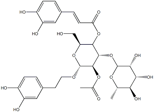 94492-24-7 2-(3,4-ジヒドロキシフェニル)エチル2-O-アセチル-3-O-α-L-ラムノピラノシル-4-O-[(E)-3-(3,4-ジヒドロキシフェニル)アクリロイル]-β-D-グルコピラノシド