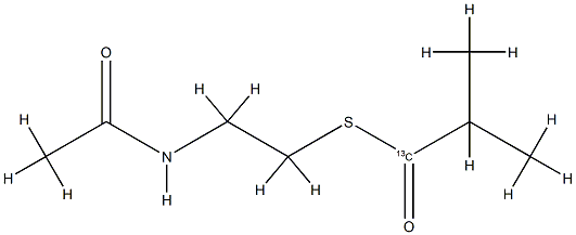 Propanethioic-1-13C  acid,  2-methyl-,  S-[2-(acetylamino)ethyl]  ester Structure