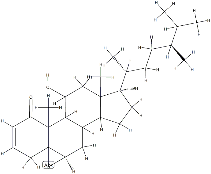 5,6β-エポキシ-11α-ヒドロキシ-5β-エルゴスタ-2-エン-1-オン 化学構造式