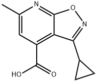 3-cyclopropyl-6-methylisoxazolo[5,4-b]pyridine-4-carboxylic acid 化学構造式