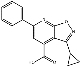3-环丙基-6-苯基-[1,2]噁唑并[5,4-B]吡啶-4-羧酸, 954578-92-8, 结构式