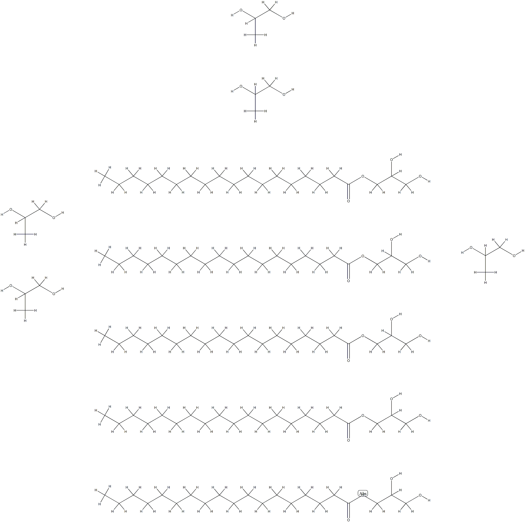 聚甘油-10 五硬脂酸酯, 95461-64-6, 结构式