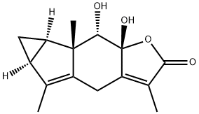 8beta,9alpha-Dihydroxylindan-4(5),7(11)-dien-8alpha,12-olide Structure