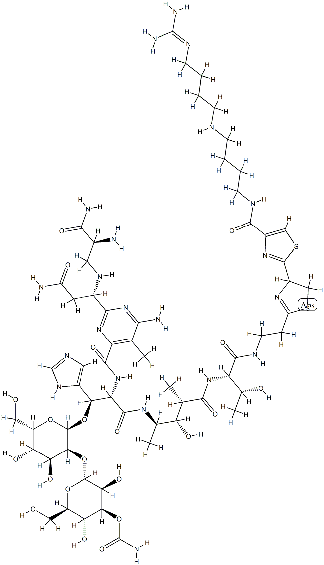 N1-[4-[[4-[(Aminoiminomethyl)amino]butyl]amino]butyl]-7,8-dihydrobleomycinamide Struktur