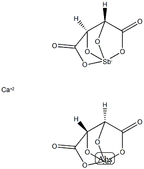 calcium bis[mu-[tartrato(4-)-O1,O2:O3,O4]]diantimonate(2-), stereoisomer Structure