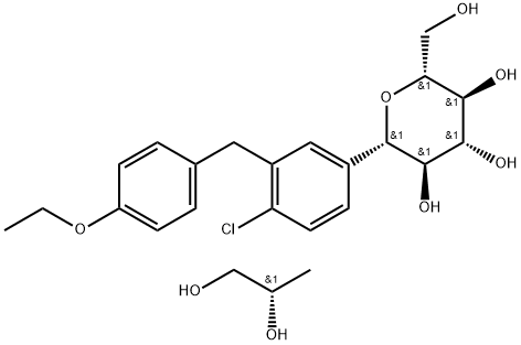 Dapagliflozin ((2S)-1,2-propanediol, hydrate) Structure