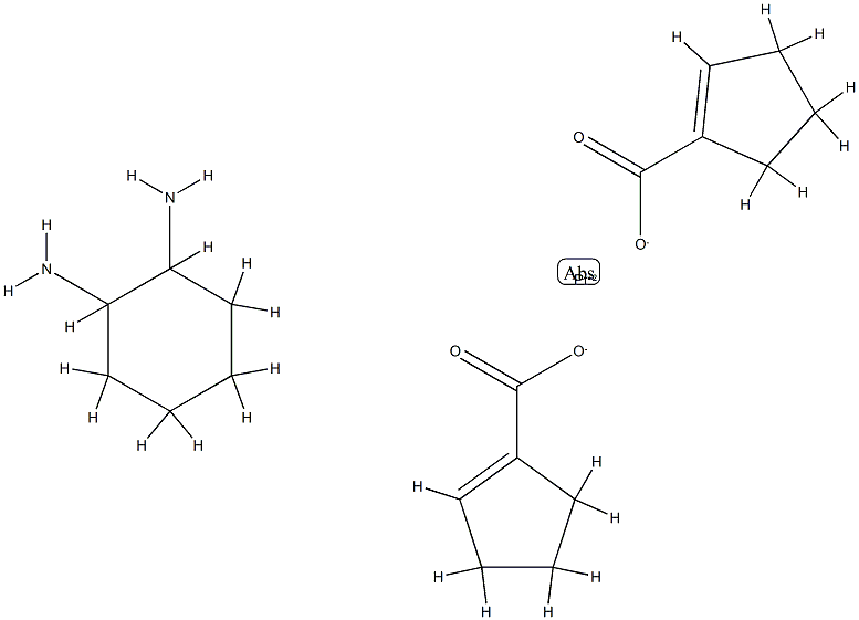 bis(cyclopentenecarboxylato)-1,2-diaminocyclohexane-platinum(II) 结构式