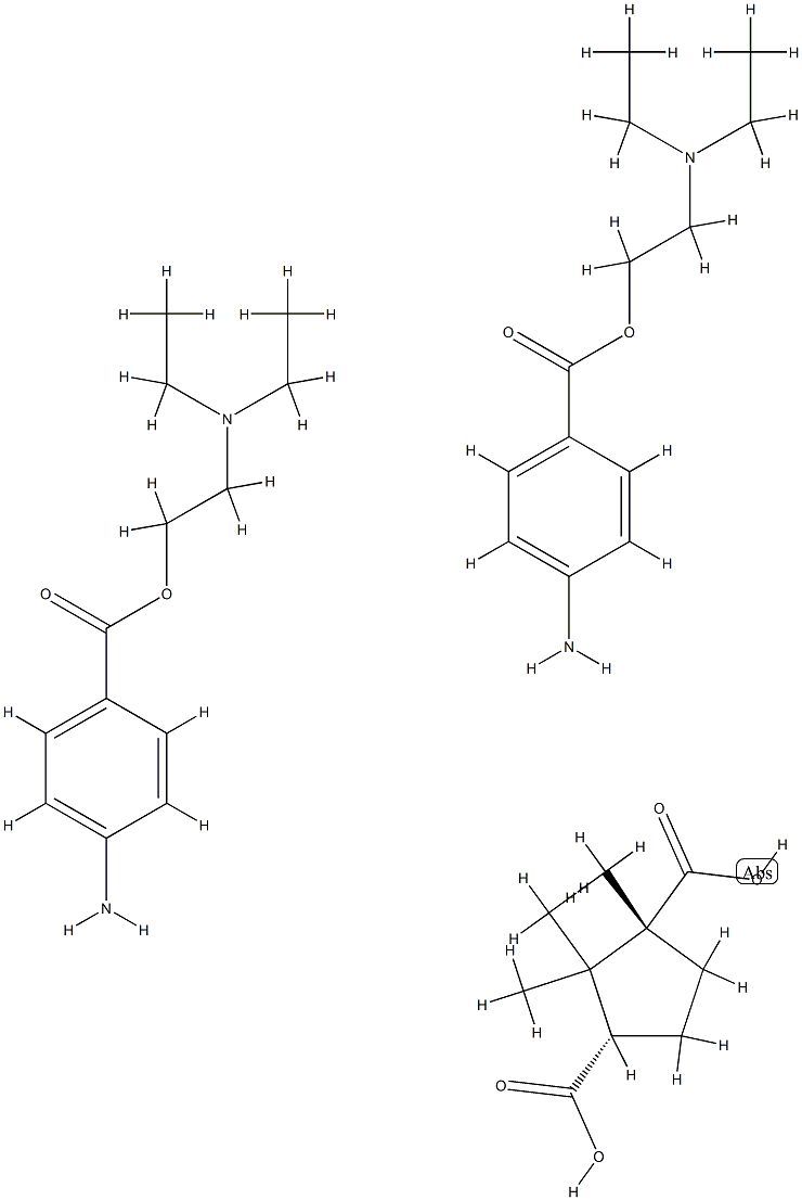 cis-camphoric acid, compound with 2-(diethylamino)ethyl p-aminobenzoate (1:2) Structure