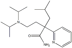 rac-(R*)-α-(2-メチルプロピル)-α-[2-(ジイソプロピルアミノ)エチル]-2-ピリジンアセトアミド 化学構造式