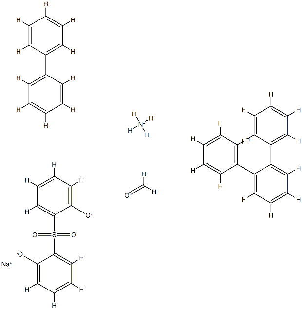 Formaldehyde, polymers with sulfonated 1,1'-biphenyl, sulfonated terphenyl and sulfonylbis[phenol], ammonium sodium salts Struktur