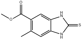 methyl 2-mercapto-6-methyl-1H-benzo[d]imidazole-5-carboxylate 化学構造式