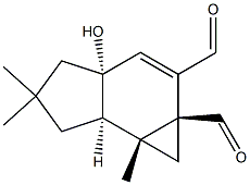 (1aα,3aβ,6aβ,6bα)-3a-ヒドロキシ-3a,4,5,6,6a,6b-ヘキサヒドロ-5,5,6b-トリメチルシクロプロパ[e]インデン-1a,2(1H)-ジカルボアルデヒド 化学構造式