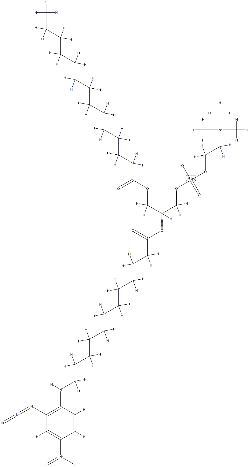 1-myristoyl-2-(2-azido-4-nitrobenzoyl)phosphatidylcholine 化学構造式