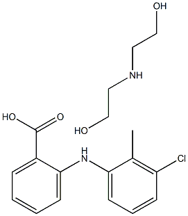 2-[(3-chloro-o-tolyl)amino]benzoic acid, compound with 2,2'-iminodiethanol (1:1) Struktur