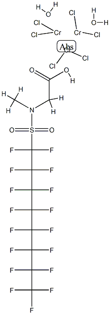 cyclo-hexachloro[mu-N-methyl-[N-(perfluorooctylsulphonyl)]glycinato-O1:O1']]di-mu-hydroxytrichromium Struktur