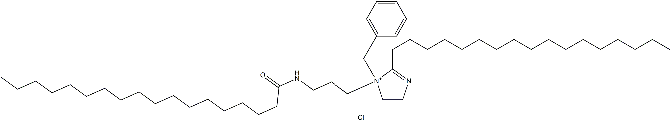 1-benzyl-2-heptadecyl-4,5-dihydro-1-[3-[(1-oxooctadecyl)amino]propyl]-1-H-imidazolium chloride,97337-78-5,结构式