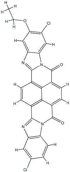 3,13-dichloro-2-ethoxybisbenzimidazo[2,1-b:1',2'-j]benzo[lmn][3,8]phenanthroline-6,9-dione Struktur