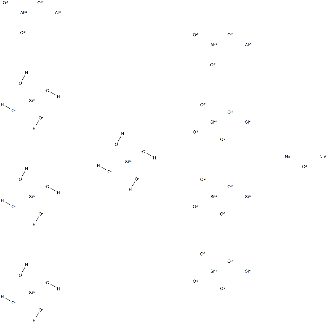 disodium hexadecahydroxynonadecaoxodecasilicatetetraaluminate(2-) 化学構造式