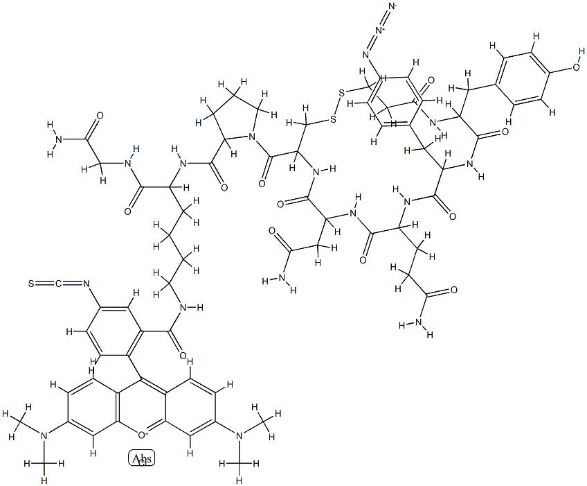 vasopressin, 1-desamino-(8-rhodamine-Lys)- Structure