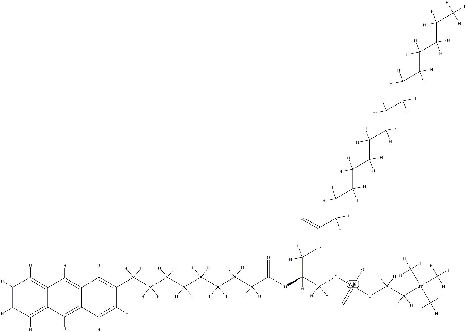 1-palmitoyl-2-(9-(2-anthryl)nonanoyl)glycero-3-phosphocholine,97992-77-3,结构式